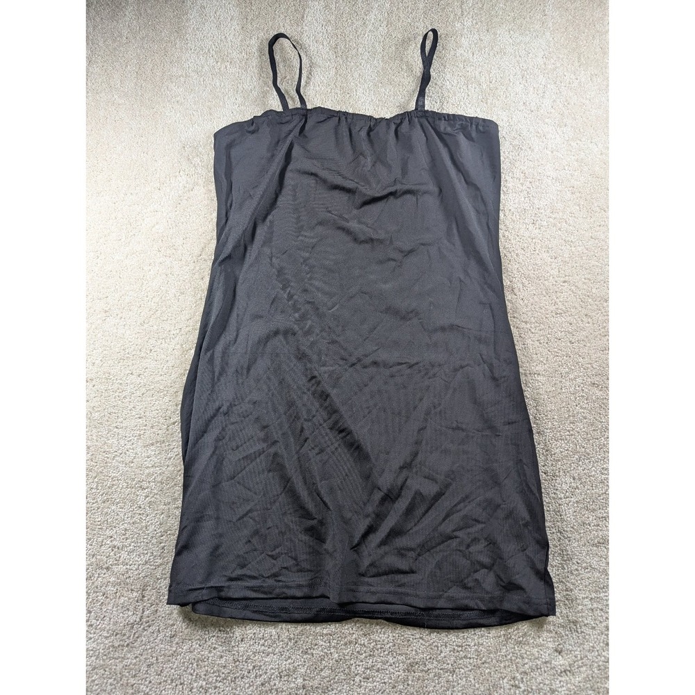 Black Women's Spaghetti Strap Top Size Medium Polyester Spandex